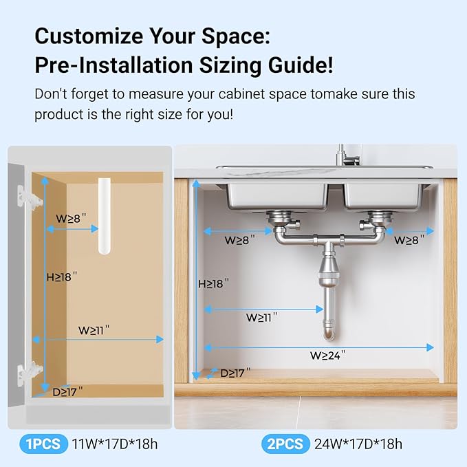 Pull-out Under Kitchen Sink Organizer, Metal Functional Under Sink Organizer, Height Adjustable Under Bathroom Sink Organizer