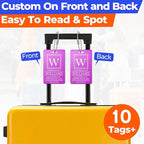 10 PCS Personalized Luggage Tags, Custom Engraved Aluminum Luggage Tags for Family, Metal Luggage Tags for Suitcases, Backpac