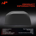 A-Premium Passenger Side Rearview Mirror Cover Cap - Compatible with Ford F-150 F150 2015-2020 - Smooth Black