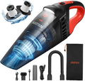 AstroAI Handheld Car Vacuum Cordless with Accessories, Portable Vacuum Cleaner with 12V DC Power, LED Light, Brush, Extended 