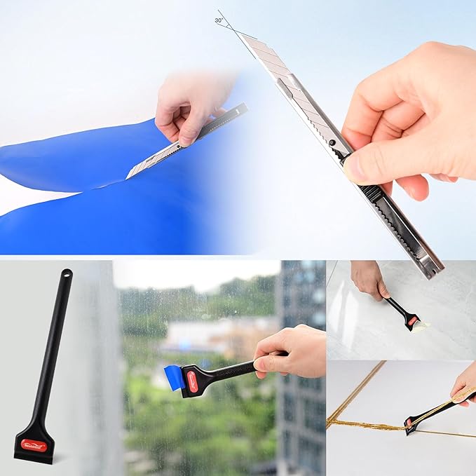 NEWISHTOOL Window Tint Tools Vinyl Wrap Tool Kit for Car Tinting Windshield Back Window Bulldozer Squeegee Scrubber Paddle Rubber for Wrapping PPF Film Installation Automotive Window Film Tinting Kit
