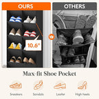 Lifewit 6 Tier Over the Door Shoe Organizer with 11 Large Deep Pockets, Fabric Hanging Shoes Shelf for Closet, Dorm Storage, 
