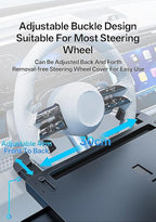 QRabbit 2-in-1 Extendable Steering Wheel Tray - Adjustable Car Desk for Laptop & Food Eating Table - Fits Most Large SUVs, Trucks & Vans, Portable for Travel, Work & Dining