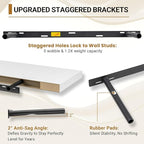 Vivelove White Floating Shelves 12 Inches Deep, 47.2x12 Floating Shelves for Wall with Invisible Brackets, Room Shelves for L