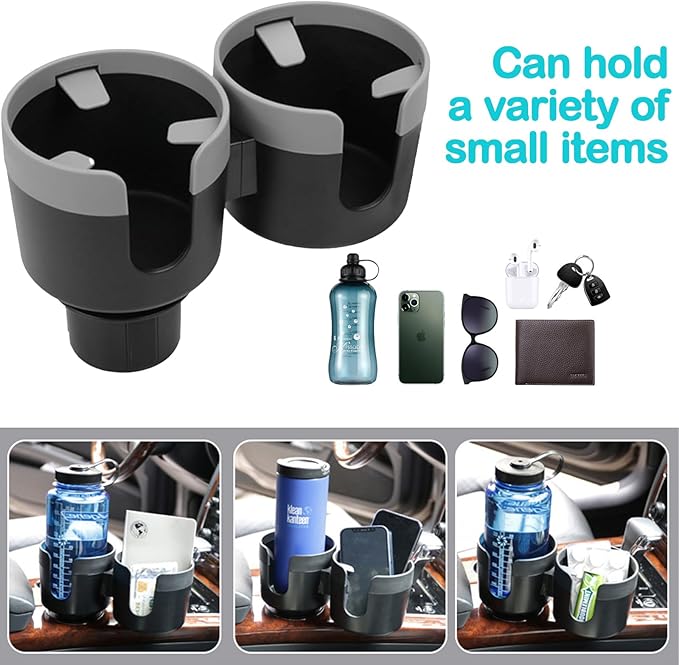 Water Cups Holder Expanders 2 in 1 Cup Holders Drinks Storage Expander Case for Cars Trucks Autos Universal Car Cup Holder fo