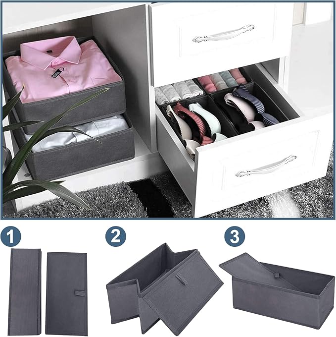 homyfort Dresser Drawer Organizer, Foldable Cloth Storage Box Closet Cube Basket Bins Containers Divider with Drawers for Und