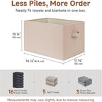 StorageWorks Storage Baskets for Shelves, Closet Organization and Storage Bins, Fabric Organizer Baskets for Clothes, Light B
