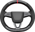 MEWANT DIY Stitching Steering Wheel Cover Wrap for Tesla Model 3 Highland 2023-2025/Model Y 2025 Highland for Tesla Model 3/Model Y Accessories(3D Style)