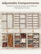 StorageWorks Shoe Organizer Under Bed for Closet with 3-Pack Bed Sheet Organizers and Storage