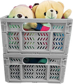 20L Folding Crate, 4Pack Plastic Storage Baskets Organizer for Home and Office,Collapsible Storage Crates for Home Office and