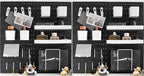 Wall-Mounted Pegboard Kit, 50.4" x 25.2" Organizer Panel – Large, Cost-Effective & Nail-Free Installation Black