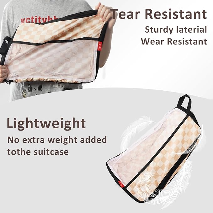 U+U 10 Set Compression Packing Cubes - Ultralight Travel Organizers with Laundry Bag and Cosmetic Bag, Space-Saving Suitcase 