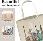 Car Trash Can, Cute Car Trash Bag, Hanging Car Organizer and Storage Bag, Trash Bin for Car Accessories, Vehicle, Travelling, Camping Luxury Cityscape Pattern