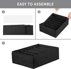 Qozary 4 Pack Drawer Organizers for Clothing, 8 Grids Foldable Closet Organizers and Storage Bins for Bedroom, Dresser Organi