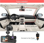 WiFi 1080P Dual Dash Camera for Car Front and Inside Dashcam Car Security Video Recorder,170°Wide Angle Vehicle Cam,WDR,G-Sen