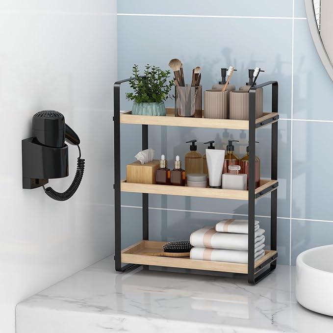 HNRLOY Bathroom Counter Organizer,Bathroom Countertop Organizer,Counter Shelf,Countertop Storage,Organization and Storage,Mak