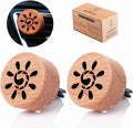 Essential Oil Car Diffuser, 2 PCS Sunshine Car Aromatherapy Sun Wood Diffuser with Vent Clip