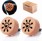 Essential Oil Car Diffuser, 2 PCS Sunshine Car Aromatherapy Sun Wood Diffuser with Vent Clip