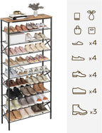 YATINEY 10 Tier Shoe Rack, Large Capacity Shoe Storage Organizer Holds 40 Pairs, Sturdy and Stable, for Entryway, Hallway, Cl