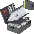 Fireproof Document Bag, Insulated Large Document Box with Lock, Important Document Organizer with Waterproof Zipper, Portable