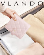 Vlando Travel Jewelry Organizer Case,Travel Gifts for Women,Portable Jewelry Storage Book Ring Binder with Clear Zipper Velve