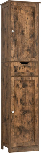 Iwell 67" Tall Storage Cabinet, Bathroom Cabinet with Drawer & Adjustable Shelves, Narrow Storage Cabinet, Floor Cabinet for 