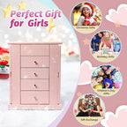 Emfogo Jewelry Box for Girls, Musical Jewelry Box with Spinning Dancer Gifts for Little Girls Christmas New Year Birthday Chi