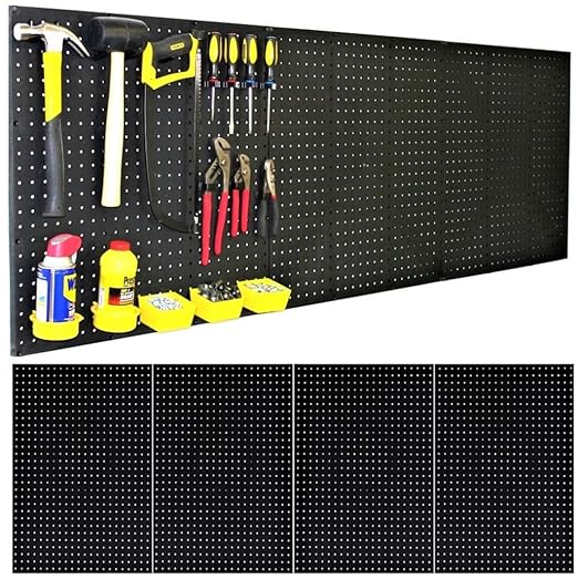 WallPeg Pegboard Kit - 4 Each 24"x16" Peg Board Panels - Made in USA - Mounted Size is 64" x 24" Pegboards Wall Organizer for