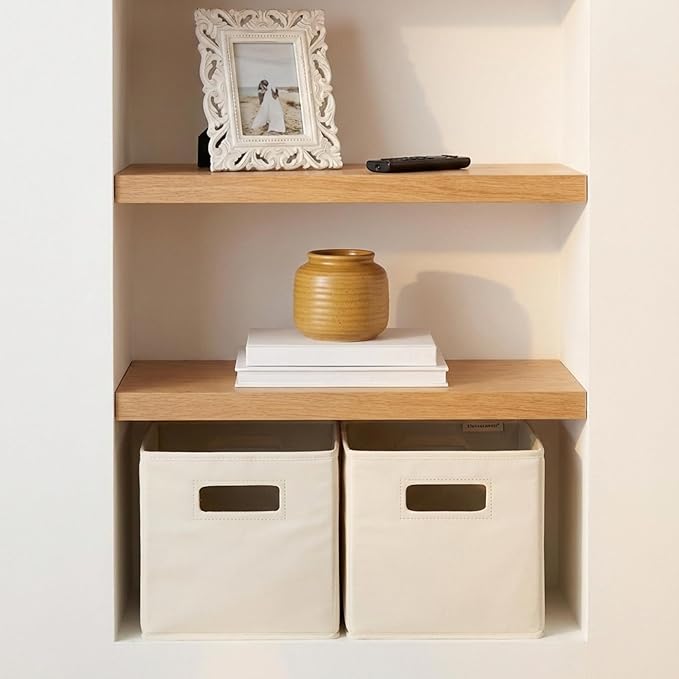 StorageWorks Fabric Storage Baskets for Shelves, Closet Organizers and Storage Bins, Collapsible Storage Bins with Cutout Han