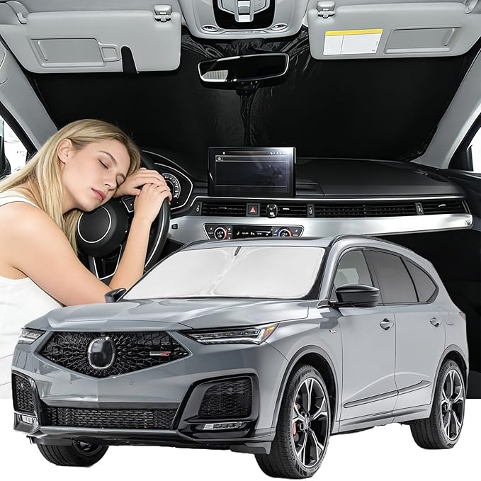 Windshield Sunshade for Acura ADX 2025 2026 Sun Shade Car Windshield Accessories Upgrade 4 Layers Blocks UV Rays Custom Fit ADX 240T Car Window Shades Front Windshield Keep Cool Foldable