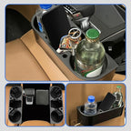 Car Cup HolderSeat Wedge Cup Holder for Car, Seat Gap Filler Cup Organizer Storage Box with Coaster (Black 1Pcs)