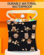 Car Trash Can, Durable Hanging Car Trash Garbage Bag, Cute Automotive Garbage Cans Organizer, Cute Brown Cartoon Owls