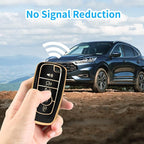 MILD EAST For Ford Key Fob Cover with Keychain, Soft TPU Key Case Shell Full Protection for Ford Explorer Fusion Escape Edge 