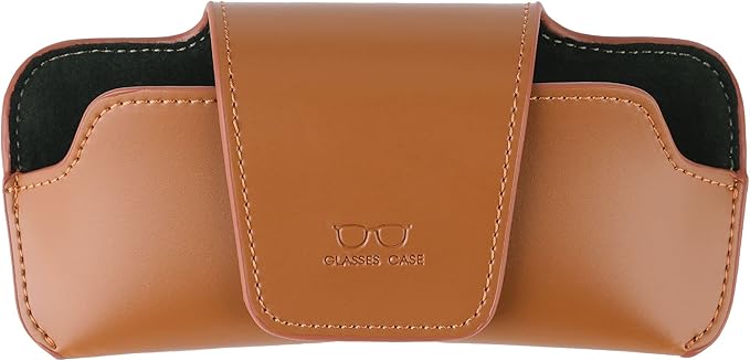 Car Sunglasses Holder for Car Visor Vegan Leather Auto Eyeglass Case with Clip Automotive Interior Visor Accessories