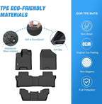 Nilight TPE Floor Mats for Honda Pilot 7 Passenger 2016 2017 2018 2019 2020 2021 2022,All Weather Custom Fit Heavy Duty Floor Liners