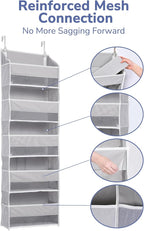 ULG 1 Pack Over Door Organizer with 5 Large Pockets 10 Mesh Side Pockets, 44 lbs Weight Capacity Hanging Storage Organizer wi