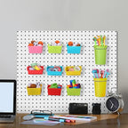 Yookeer 20 Pcs Pegboard Bins and Cups with Hooks and Loops Peg Assortment Organizer Accessories Various Tool Organizer Pegboa
