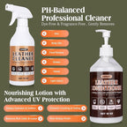 LISRUX Leather Cleaner and Conditioner Kit-2×18oz, Leather Cleaner for Car Seats, Furniture, Couches, Shoes & Boots, pH-Balan