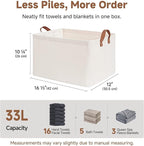 StorageWorks Fabric Storage Bins, Large Storage Baskets for Shelves, Closet Organizers and Storage Bins with Metal Frame, Han