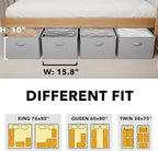 SpaceAid 4 Pack 10" High Under Bed Storage Containers, Large Underbed Storage Organizer Bins with Lids for Bedroom, Dorm, Clo