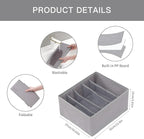 Qozary Pants Jeans Organizer for Closet, 4 Pack Drawer Organizers for Clothing, 5 Grids Wardrobe Clothes Storage for Deep Dra