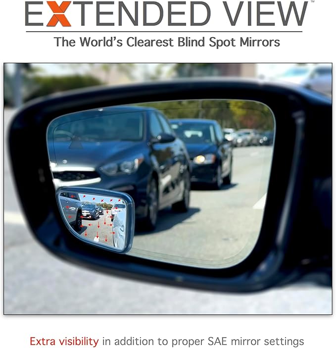 Blind Spot Mirrors- Compatible with BMW G22 430i, M440i Extended View (G83 M4 Convertible (2023 - Present)), Glass - 2 Piece Set (Left & Right)