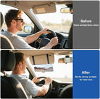 Linkstyle Car Sun Visor Extender: UV400 Anti-Glare Adjustable Sunshade with 6 Card Slots for Toll Cards Parking Permits, Universal Fit for Sedan SUV Truck