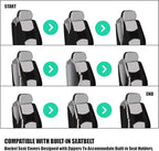 FH Group All Purpose Flat Cloth Car Seat Covers for Bucket Seats, 2 Piece Universal Fit, Washable Seat Covers for SUV, Sedan,