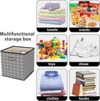 STOREONE Fabric Storage Bins Cubes Baskets Containers-(11X11X11) with Dual Handles for Shelf Closet, Nursery Home ， Bedroom O