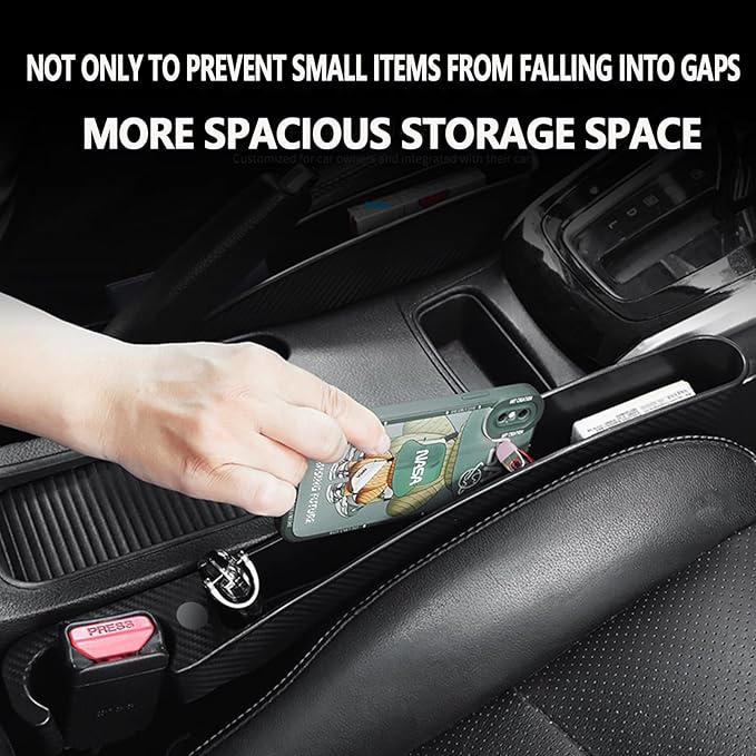 Car Seat Gap Filler Set of 2,Seat Gap Organizer, No Drop Seat Guard,Car Seat Accessories,Drop seat Gap fillers Between Seat and Console Stop Things from Dropping