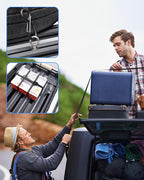 Upgraded 1'' x 8' Tie Down Straps, Cargo Roof Rack Strap Cam Buckle with Hooks, Heavy Duty Secure Strap, Black - Pack of 2
