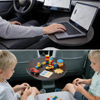 Wood Car Tray & Car Desk for Laptop, Compatible with Tesla Model Y/3/S, Ford F150/Explorer/Maverick & Most Vehicles, 360° Rotation, Waterproof, Car Food Tray, Car Accessories for Women & Men