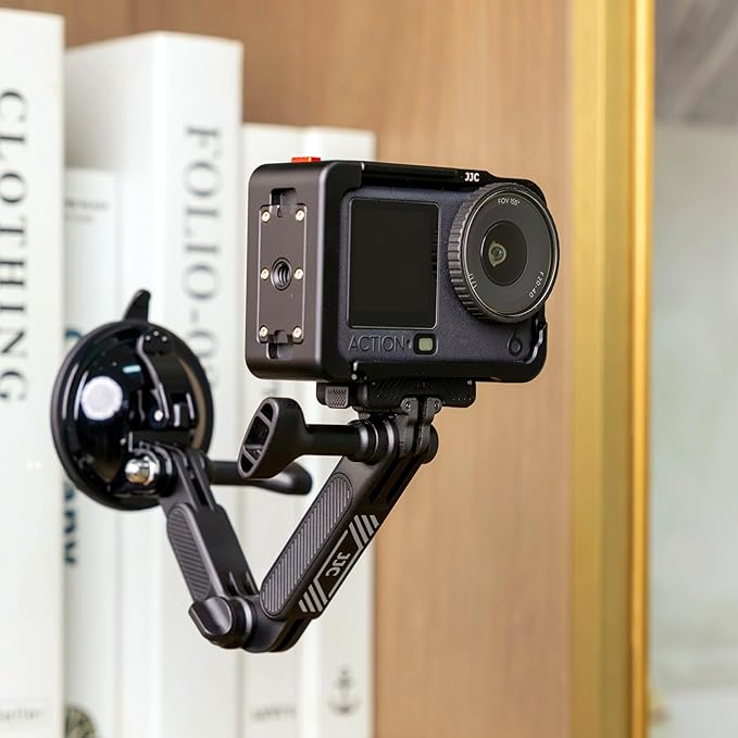 JJC Suction Cup Mount with Extension Arm for DJI Osmo Nano Action 5 Pro 4 3 Action Camera, Strong Stable Suction Cup Base Compatible with Gopro Hero 13 12 11 10, for Insta360 Ace Pro 2 Car Mount