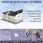 Coverado Car Seat Covers Full Set, Nappa Leather Seat Covers for Cars, Car Seat Protector Car Seat Cushion, Front and Back Se